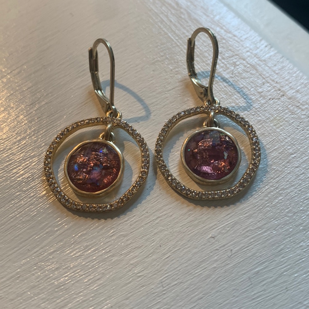 Gold and Purple Earrings